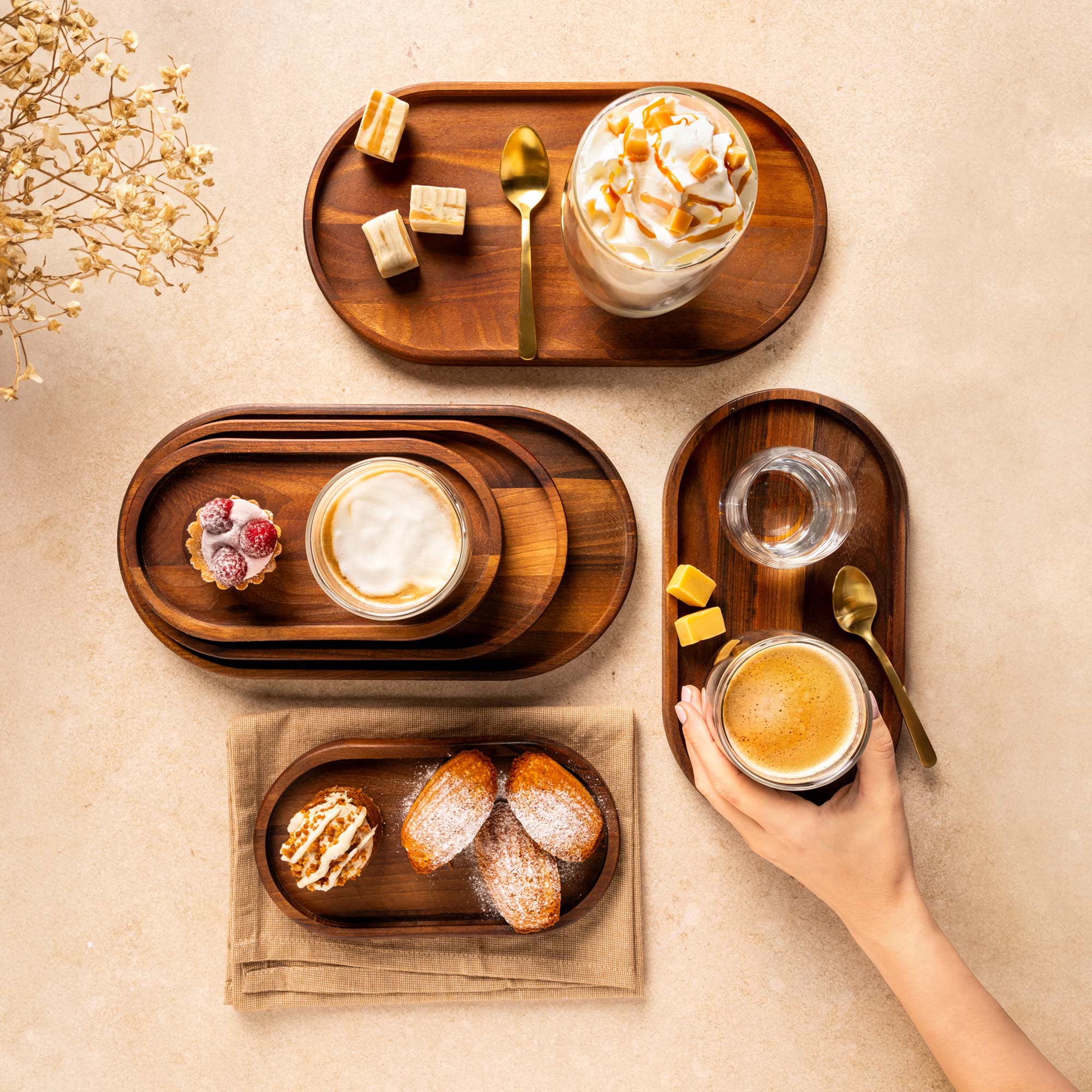 Pure Walnut Wood Serveertray ovaal M 27 x 14,5 cm