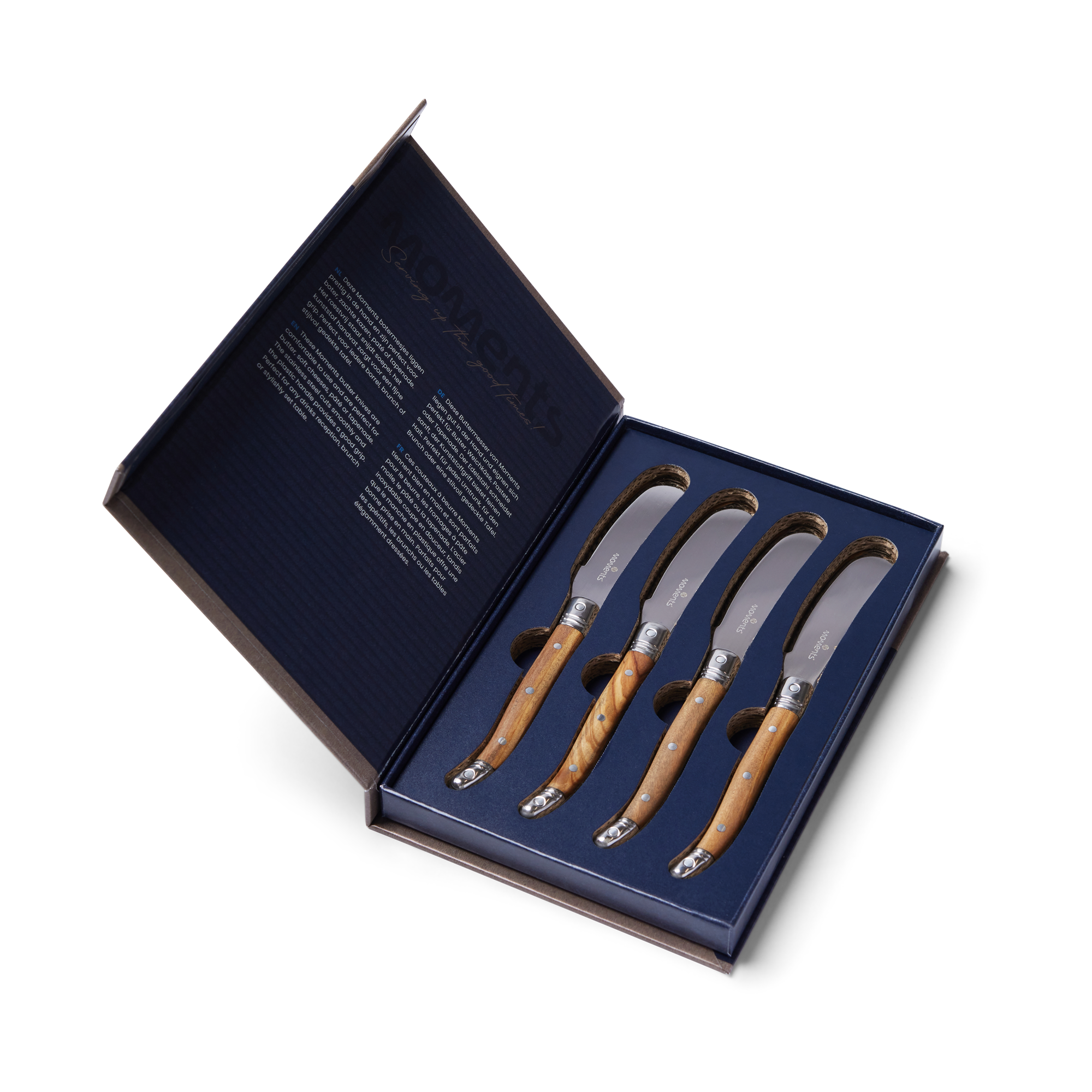 Moments Botermes set van 4 Olijfhout