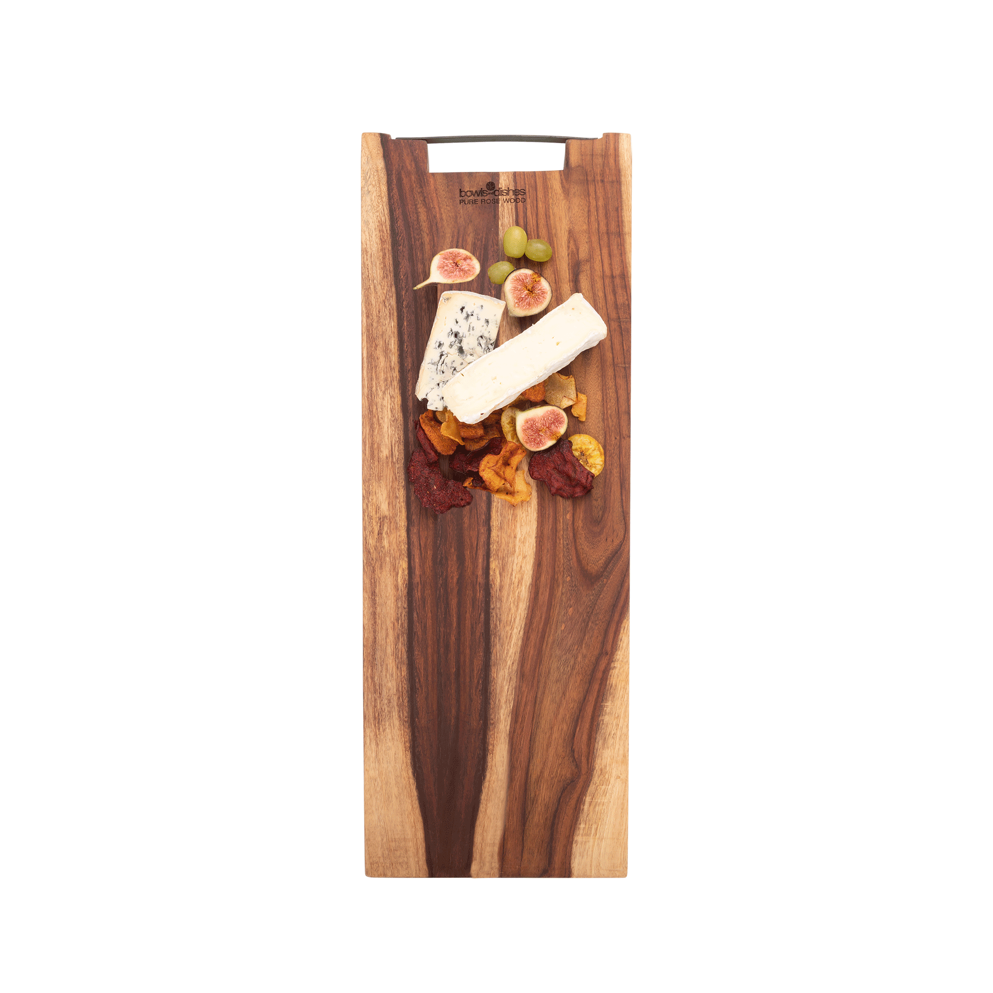 Pure Rose Wood Serveerplank recht met metalen handvat 59 cm