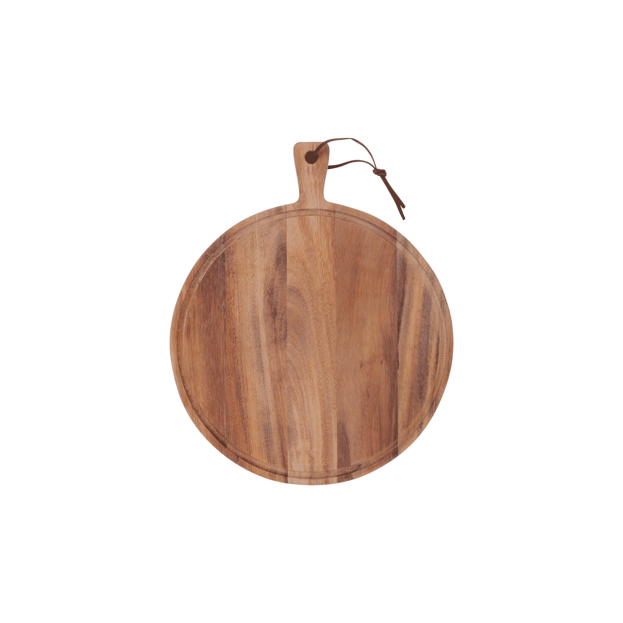 Pure Teak Wood Serveerplank rond Ø 35 x 3 cm met sapgoot