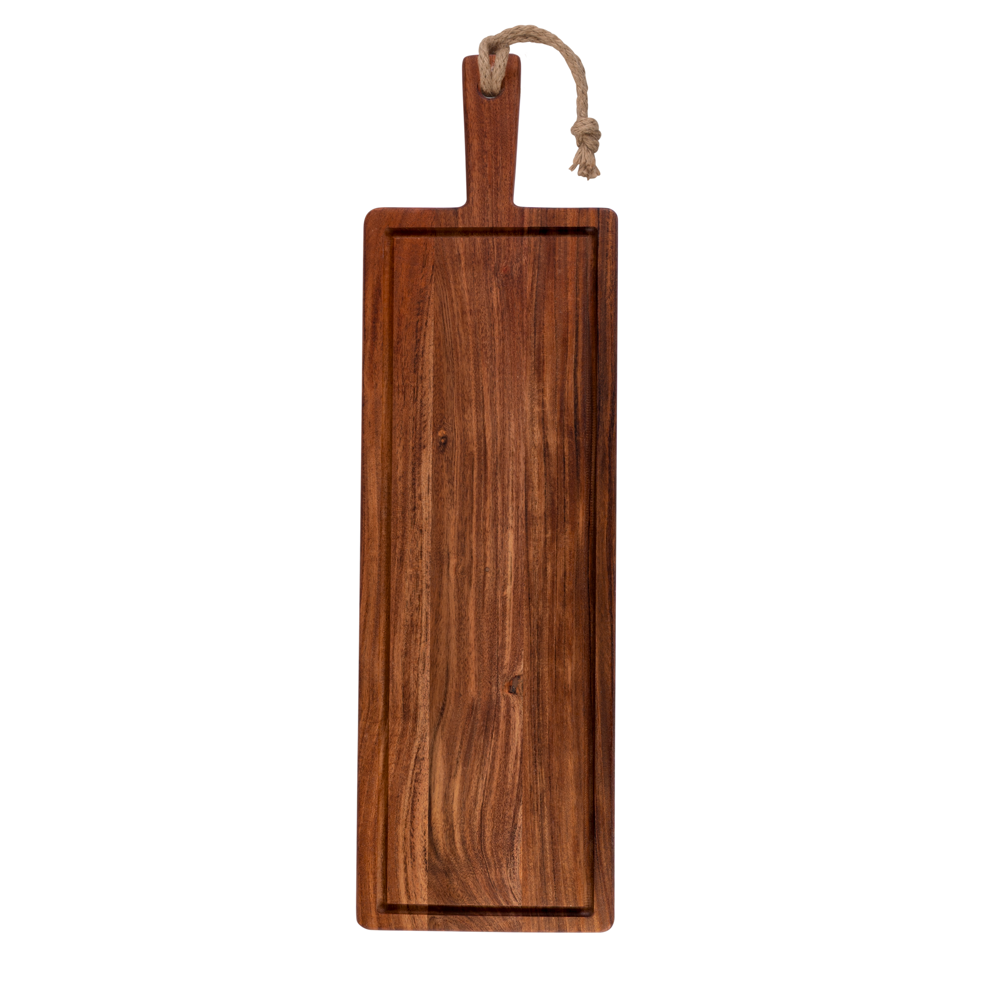 Pure Acacia Wood Serveerplank recht met sapgoot 69x20x2 cm