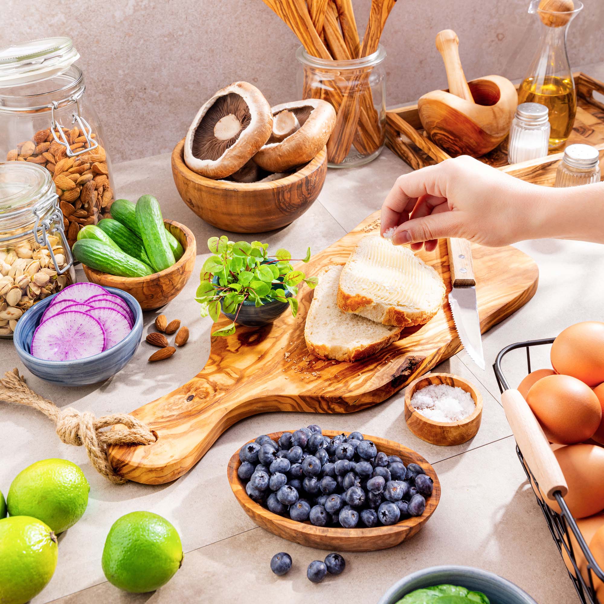 Olijfhouten schaal laag Ø 8 cm