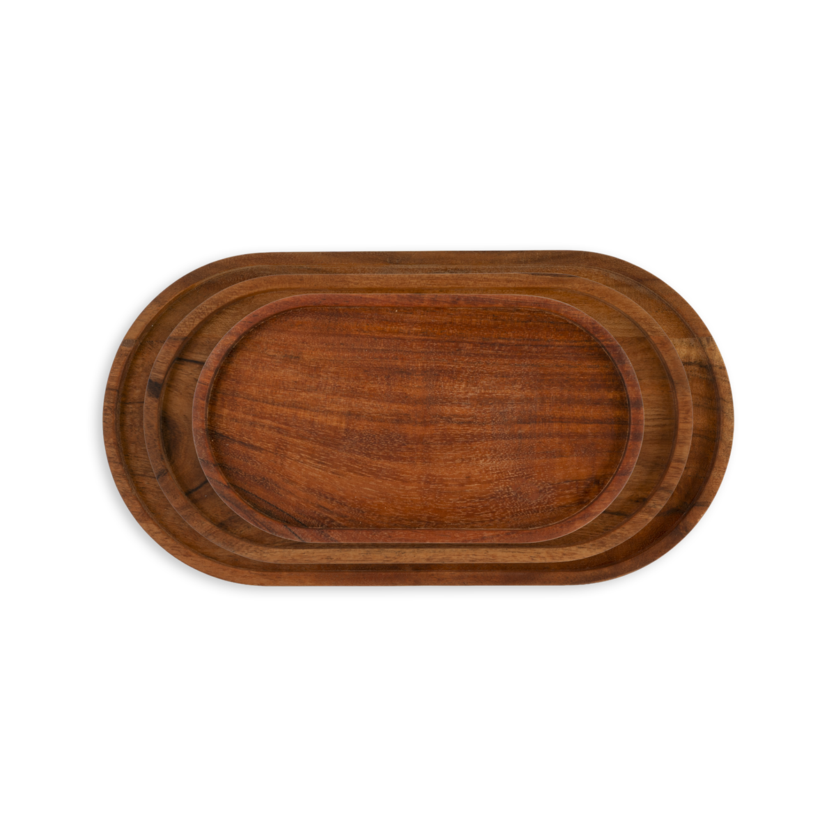 Set van 3 Serveertrays Pure Acacia Wood ovaal (S/M/L)