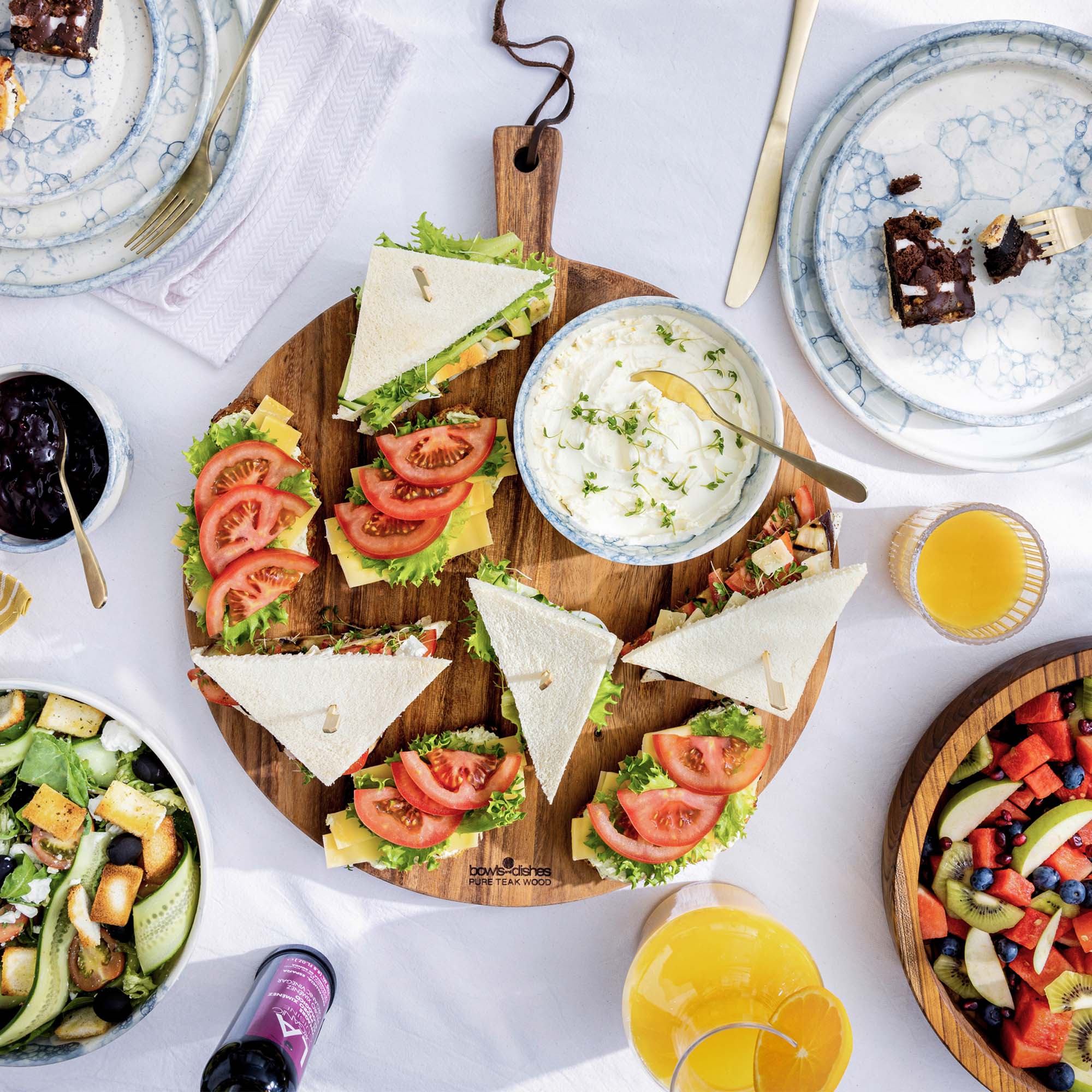 Pure Teak Wood Serveerplank rond Ø 30 x 3 cm met sapgoot