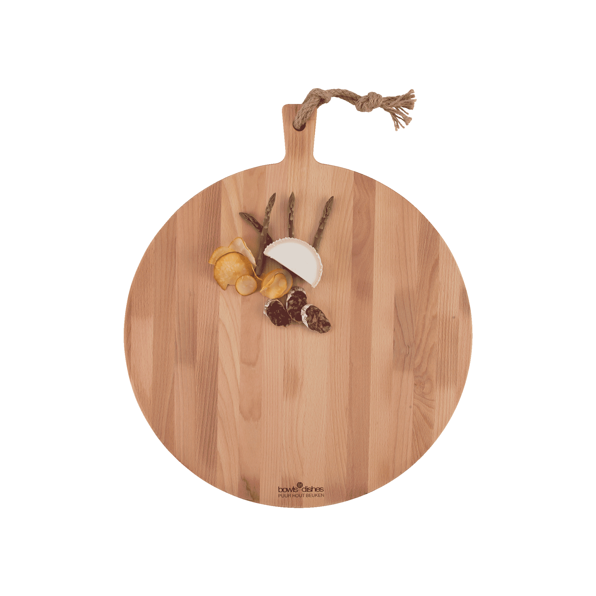 Pure Beech Wood Serving Board round 45 x 2 cm