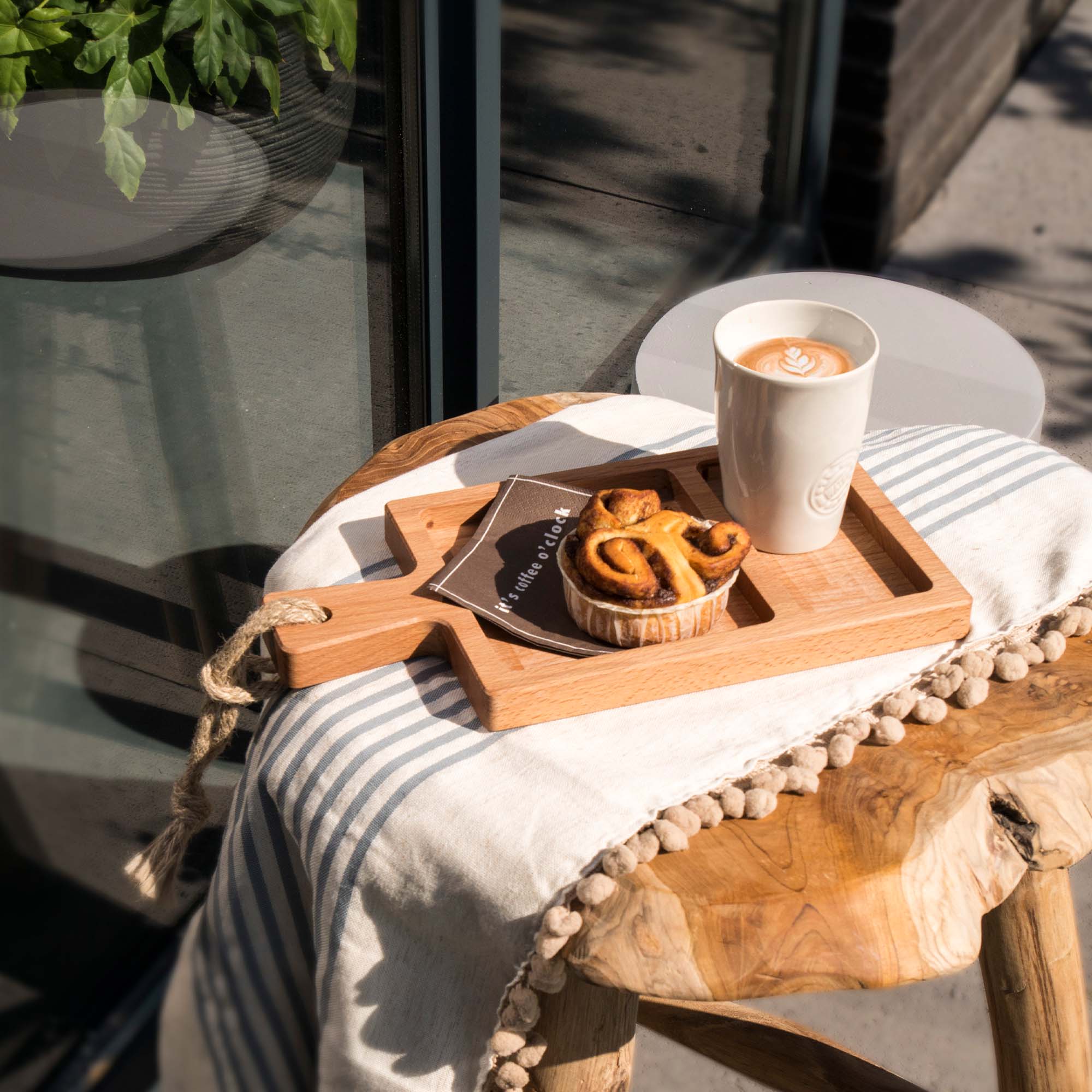 Pure Beech Wood Food Board 35 cm 2 cutouts