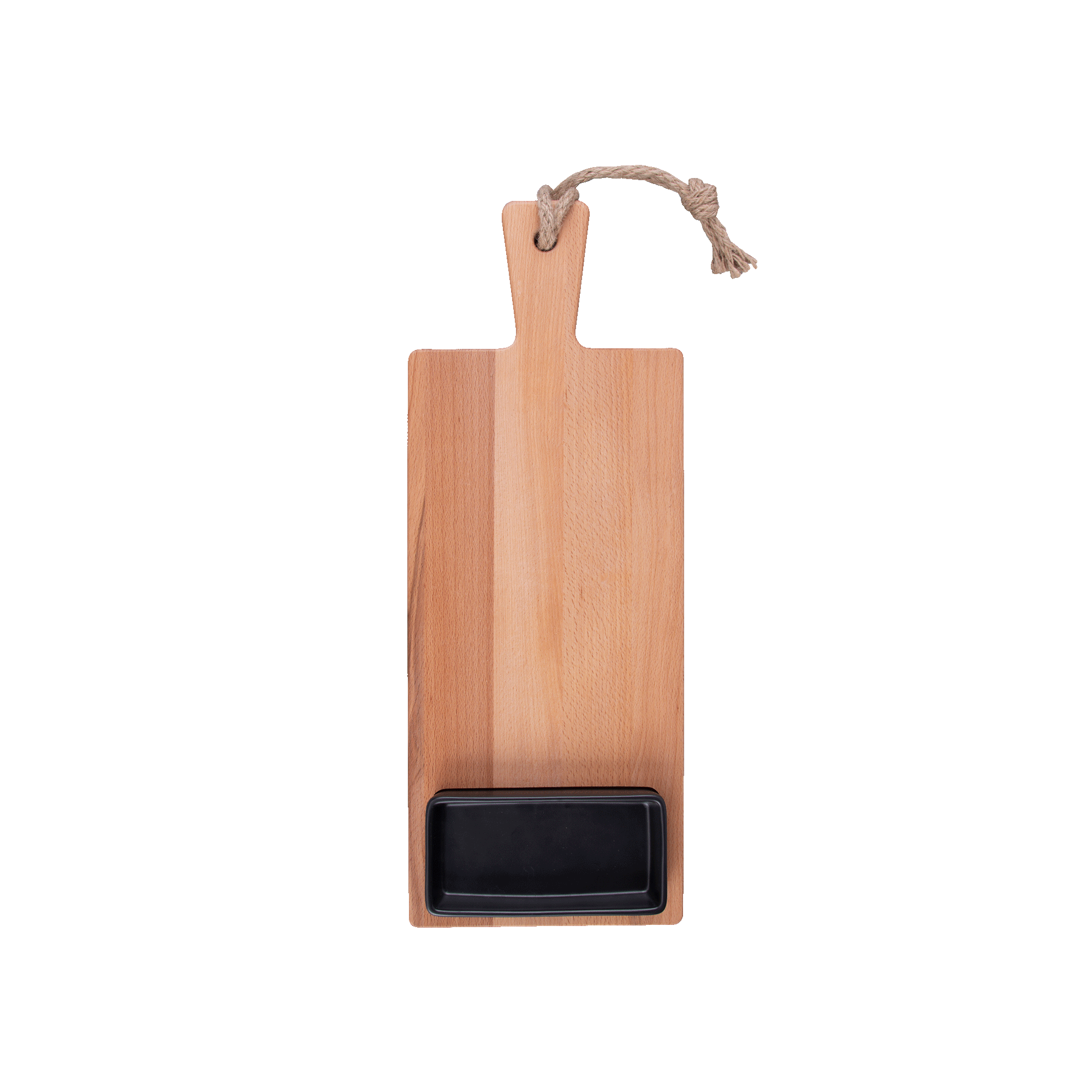 Puur Hout | Beuken Foodplank 49 cm 1 vak 1 schaaltje zwart