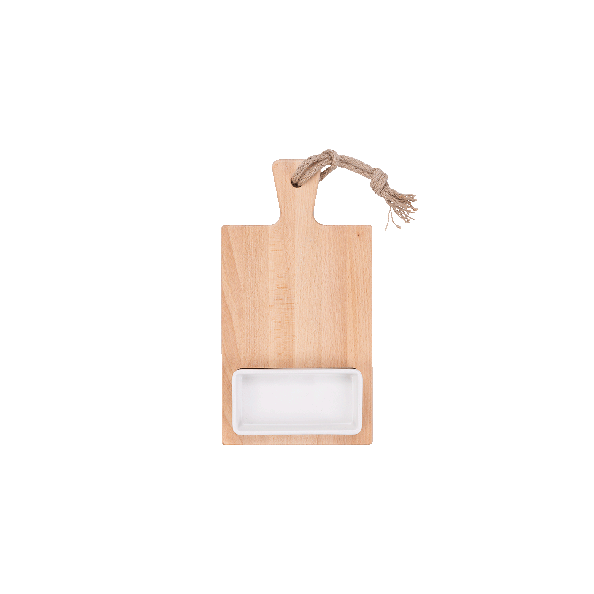 Puur Hout | Beuken Foodplank 35 cm 1 vak 1 schaaltje wit