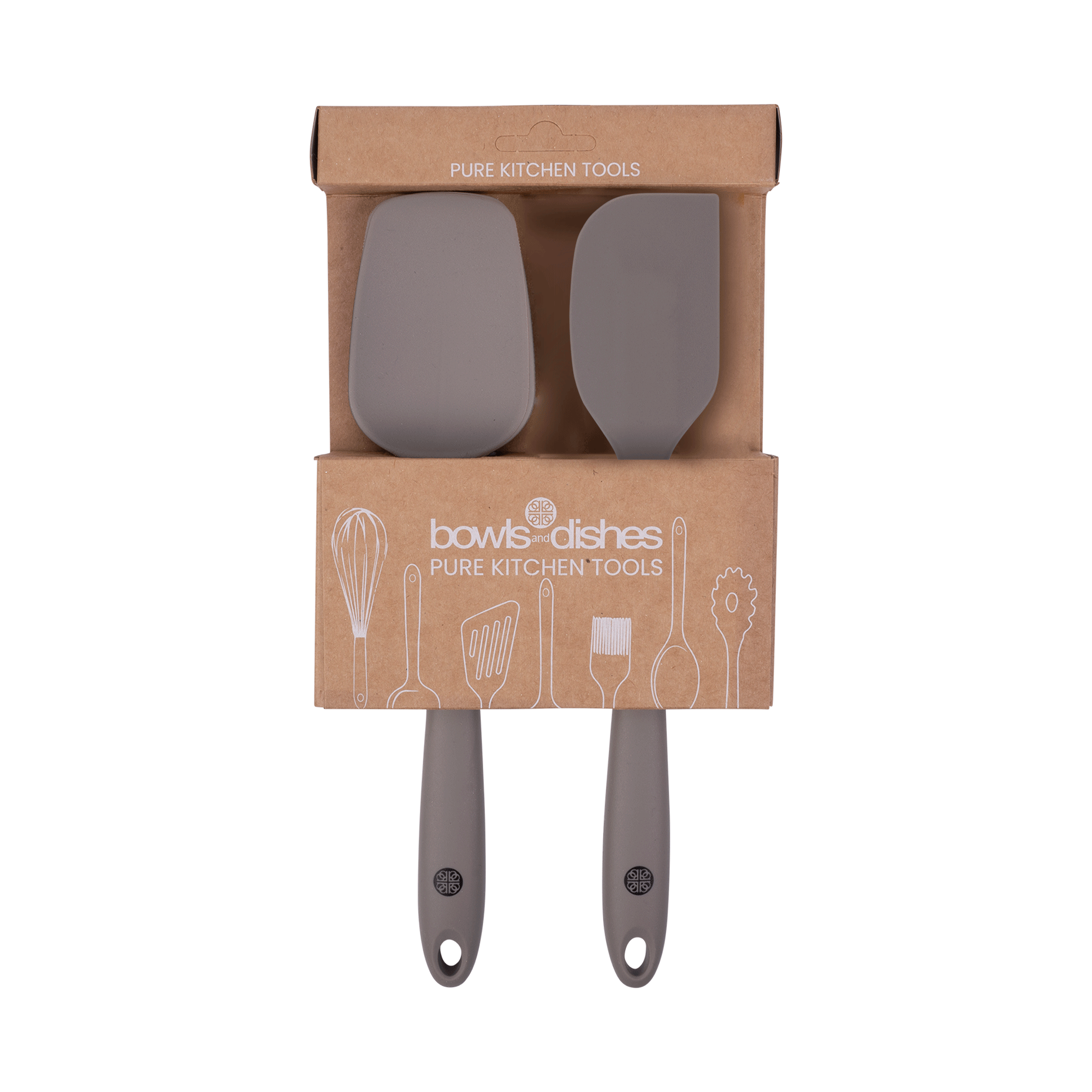 Pure Kitchen Tools set Spatel + Pannenlikker Taupe