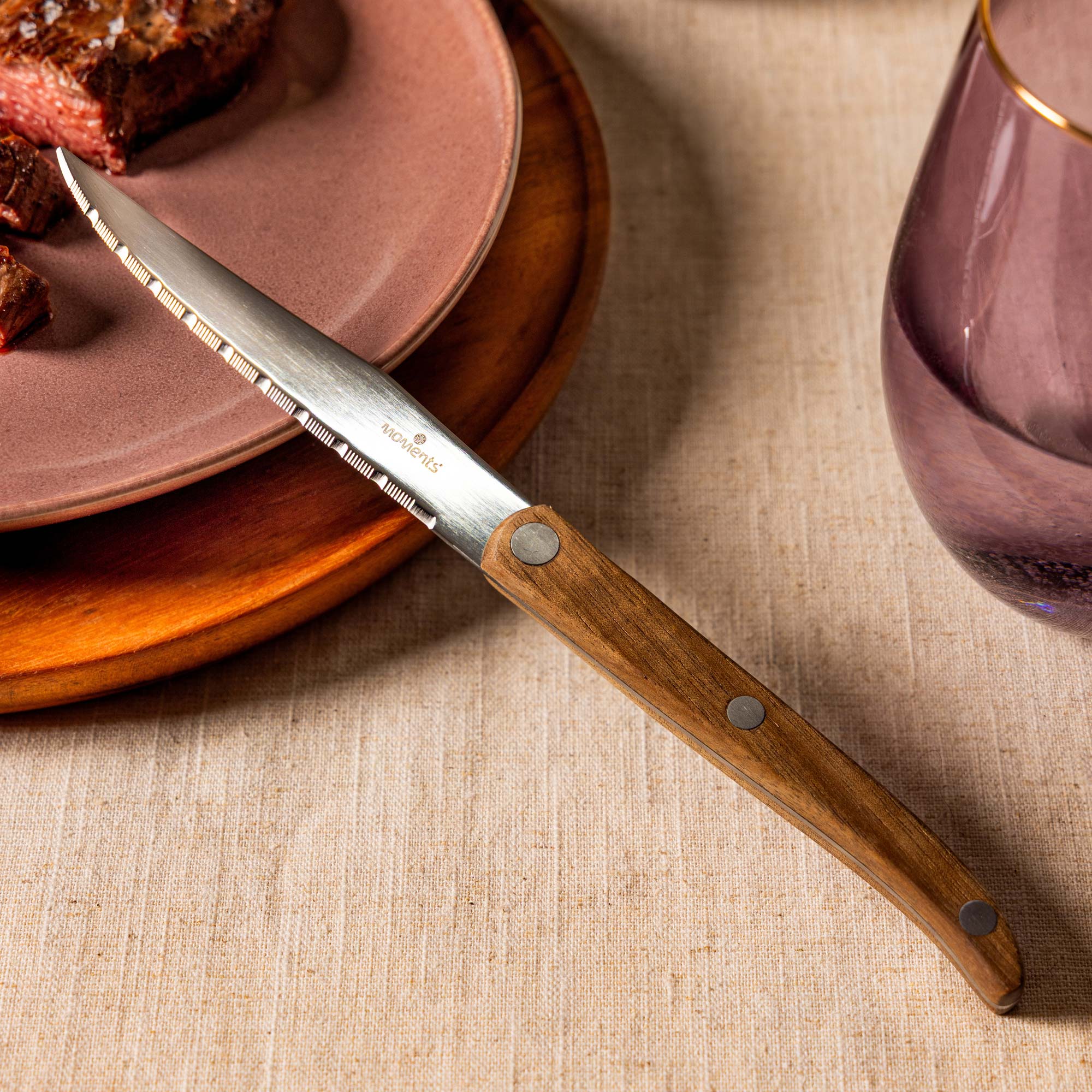 Moments Steakmessen Acacia set van 4